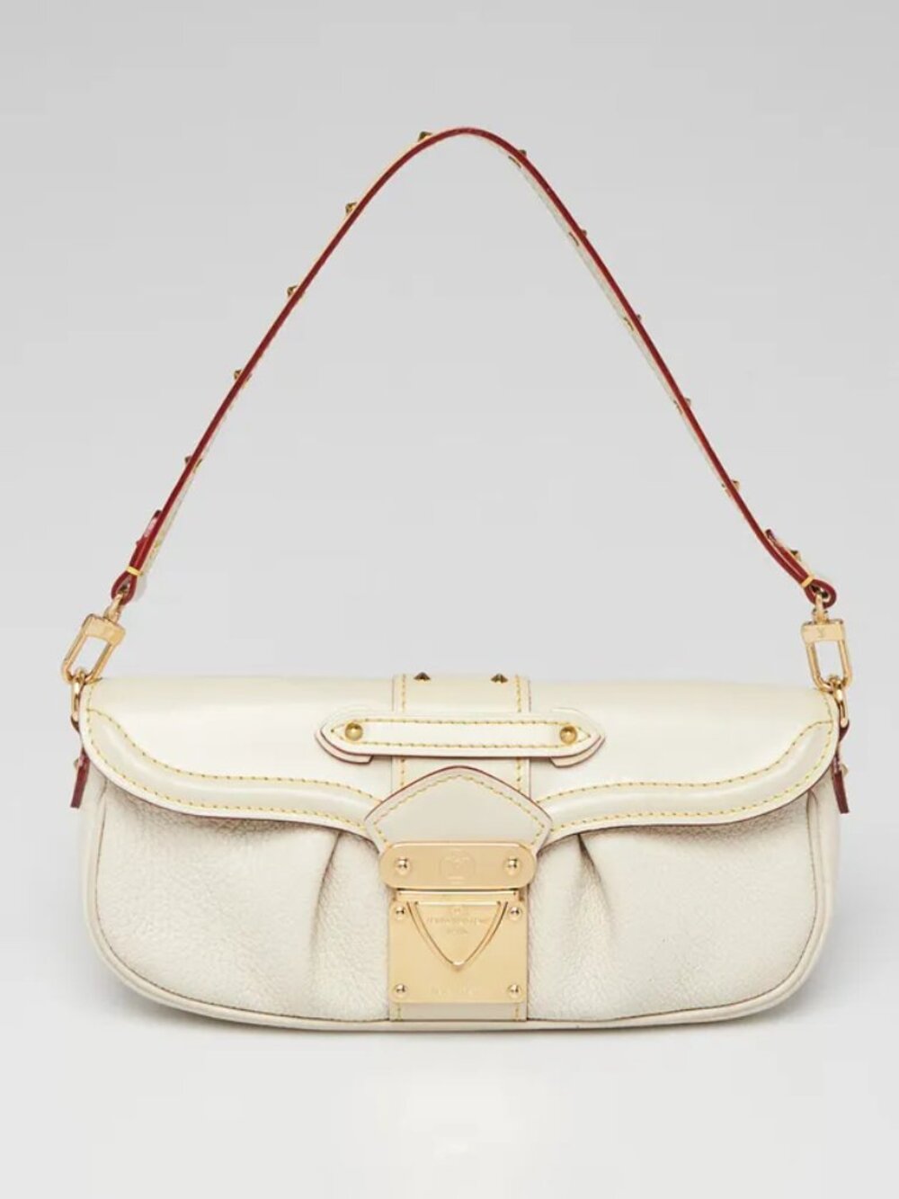 AUTHENTIC Louis Vuitton White Suhali Leather Le Preciuex Leather Clutch Bag